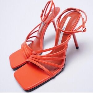 Zara Strappy Orange Heels